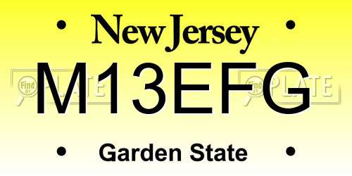 M13EFG New Jersey License Plate