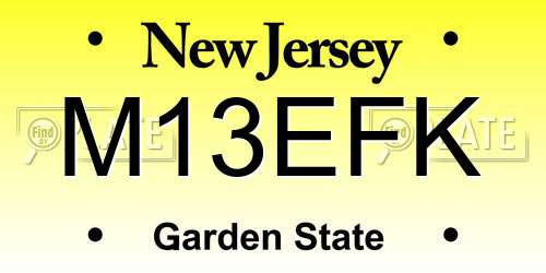 M13EFK New Jersey License Plate