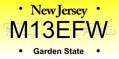 M13EFW New Jersey License Plate