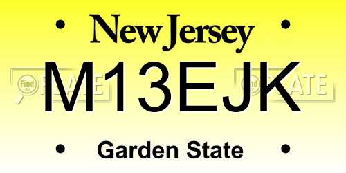 M13EJK New Jersey License Plate