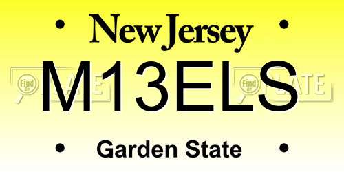M13ELS New Jersey License Plate