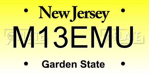 M13EMU New Jersey License Plate