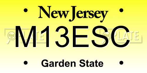 M13ESC New Jersey License Plate