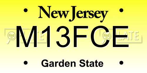 M13FCE New Jersey License Plate
