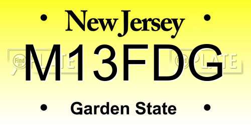 M13FDG New Jersey License Plate