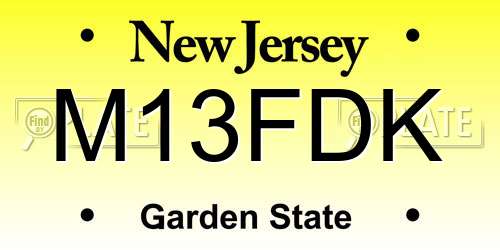 M13FDK New Jersey License Plate