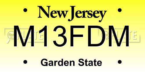 M13FDM New Jersey License Plate