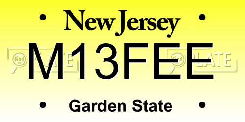 M13FEE New Jersey License Plate