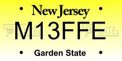 M13FFE New Jersey License Plate