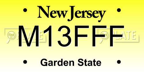 M13FFF New Jersey License Plate