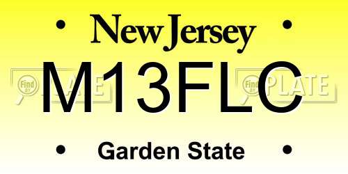 M13FLC New Jersey License Plate