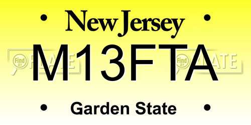 M13FTA New Jersey License Plate