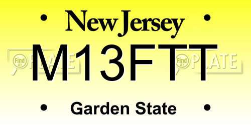 M13FTT New Jersey License Plate