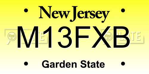 M13FXB New Jersey License Plate