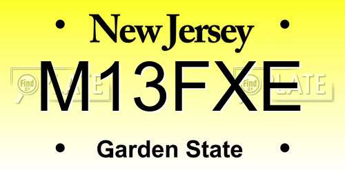 M13FXE New Jersey License Plate