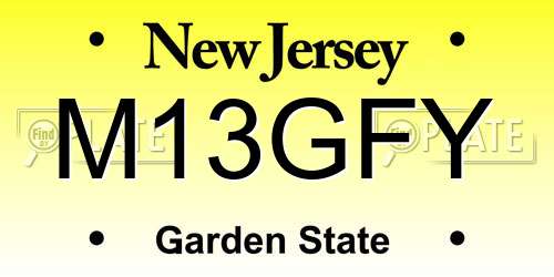 M13GFY New Jersey License Plate