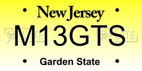 M13GTS New Jersey License Plate