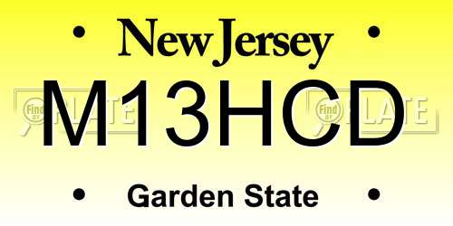 M13HCD New Jersey License Plate