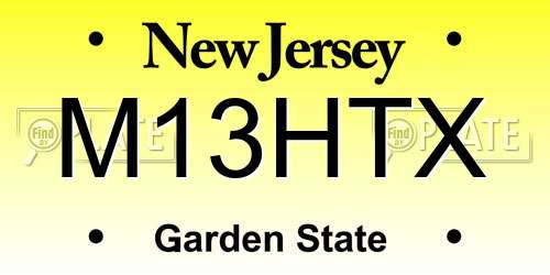 M13HTX New Jersey License Plate