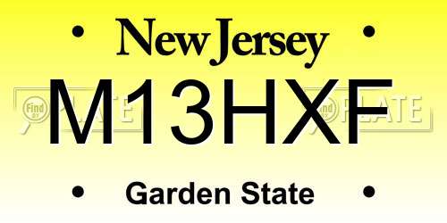M13HXF New Jersey License Plate
