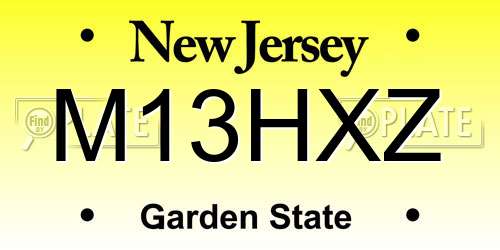 M13HXZ New Jersey License Plate