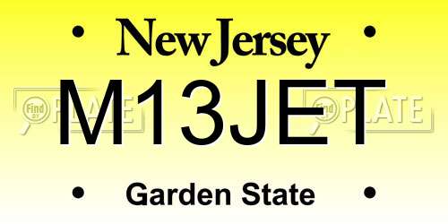 M13JET New Jersey License Plate