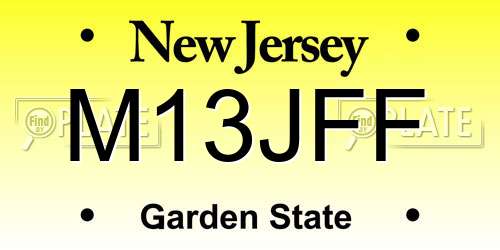 M13JFF New Jersey License Plate
