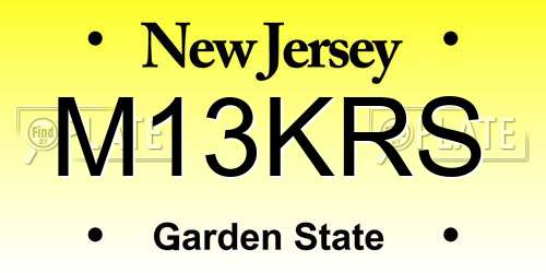 M13KRS New Jersey License Plate