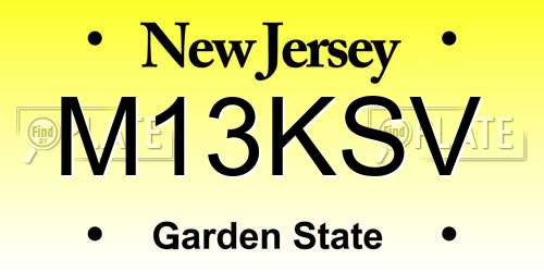 M13KSV New Jersey License Plate