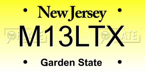 M13LTX New Jersey License Plate