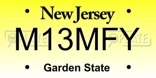 M13MFY New Jersey License Plate