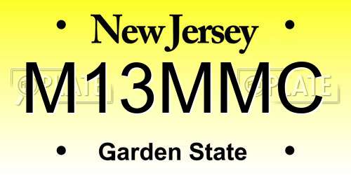 M13MMC New Jersey License Plate