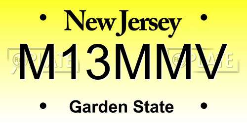 M13MMV New Jersey License Plate
