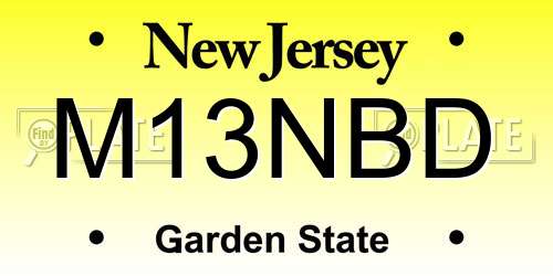 M13NBD New Jersey License Plate