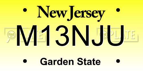 M13NJU New Jersey License Plate