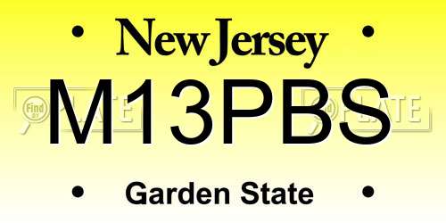 M13PBS New Jersey License Plate
