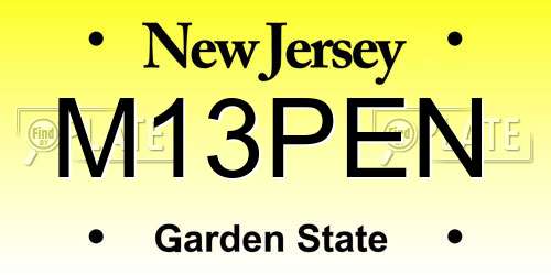 M13PEN New Jersey License Plate