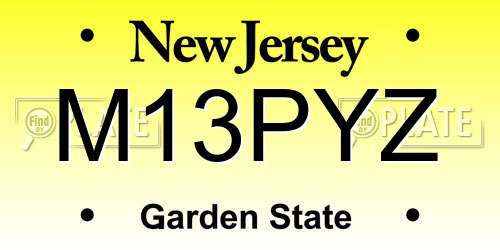 M13PYZ New Jersey License Plate