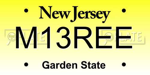 M13REE New Jersey License Plate