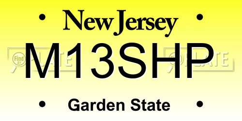M13SHP New Jersey License Plate