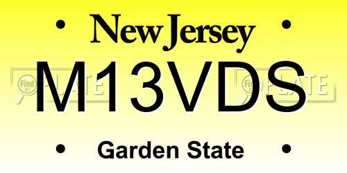 M13VDS New Jersey License Plate
