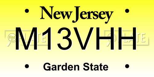 M13VHH New Jersey License Plate