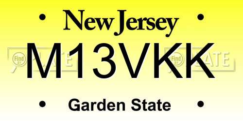 M13VKK New Jersey License Plate