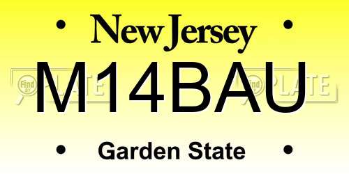 M14BAU New Jersey License Plate