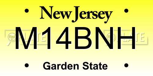 M14BNH New Jersey License Plate