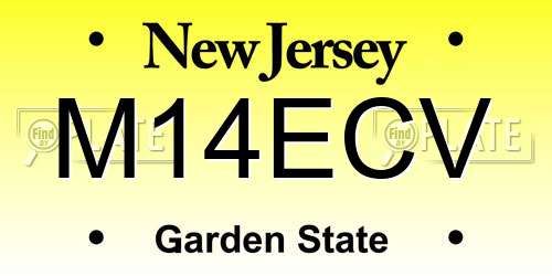 M14ECV New Jersey License Plate