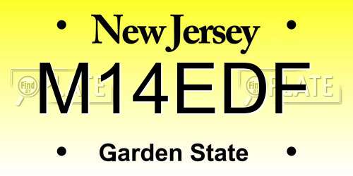 M14EDF New Jersey License Plate