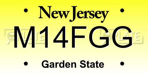 M14FGG New Jersey License Plate