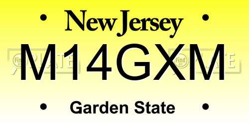 M14GXM New Jersey License Plate
