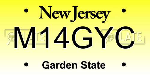 M14GYC New Jersey License Plate